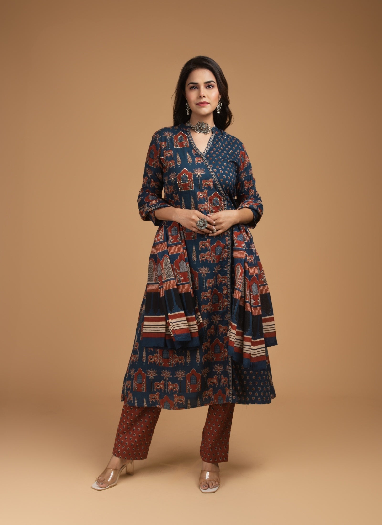 Indigo Caravan 3-Piece Anarkali Set