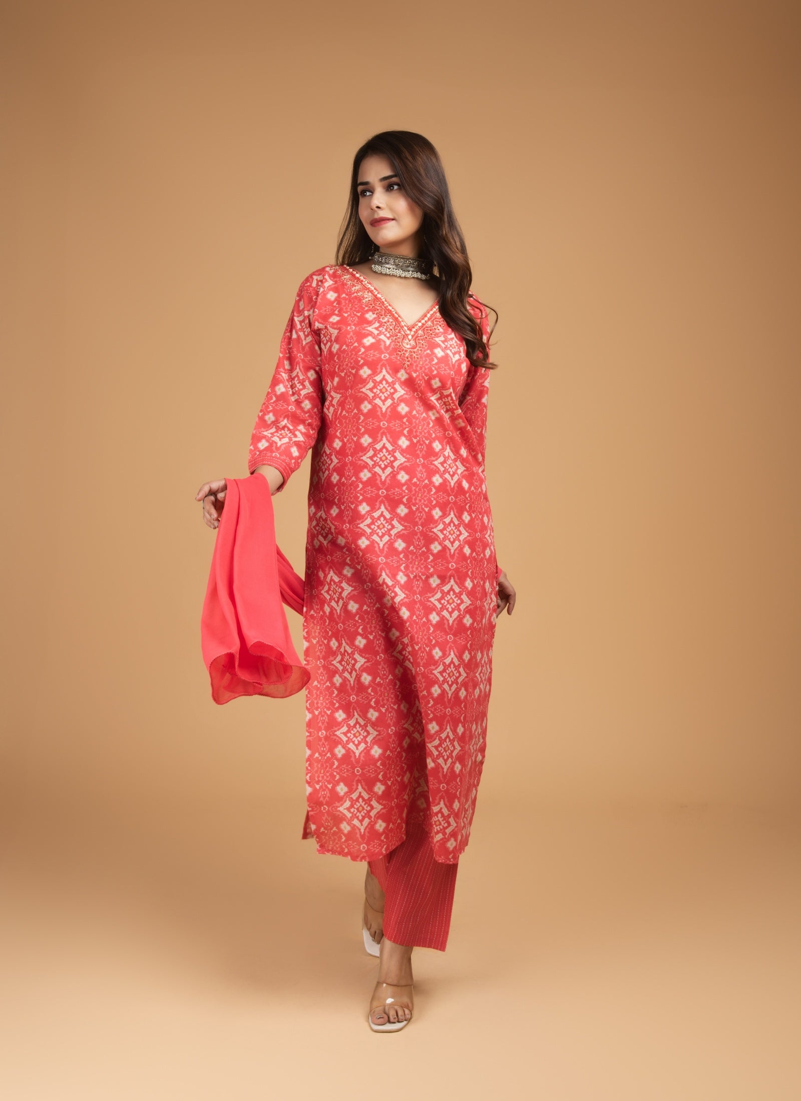 Coral Mirage Kurta Set