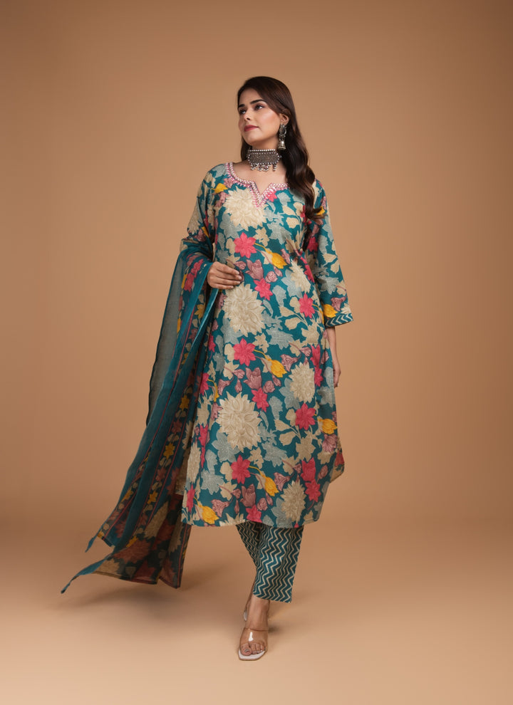 Teal Bloom 3-Piece Set