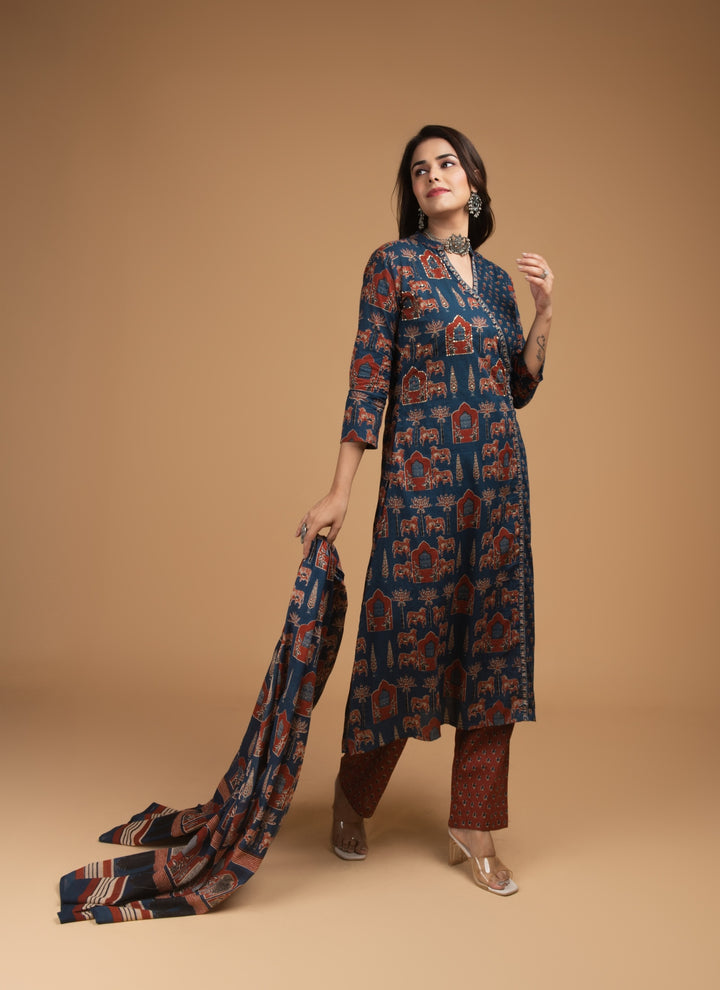 Indigo Caravan 3-Piece Anarkali Set