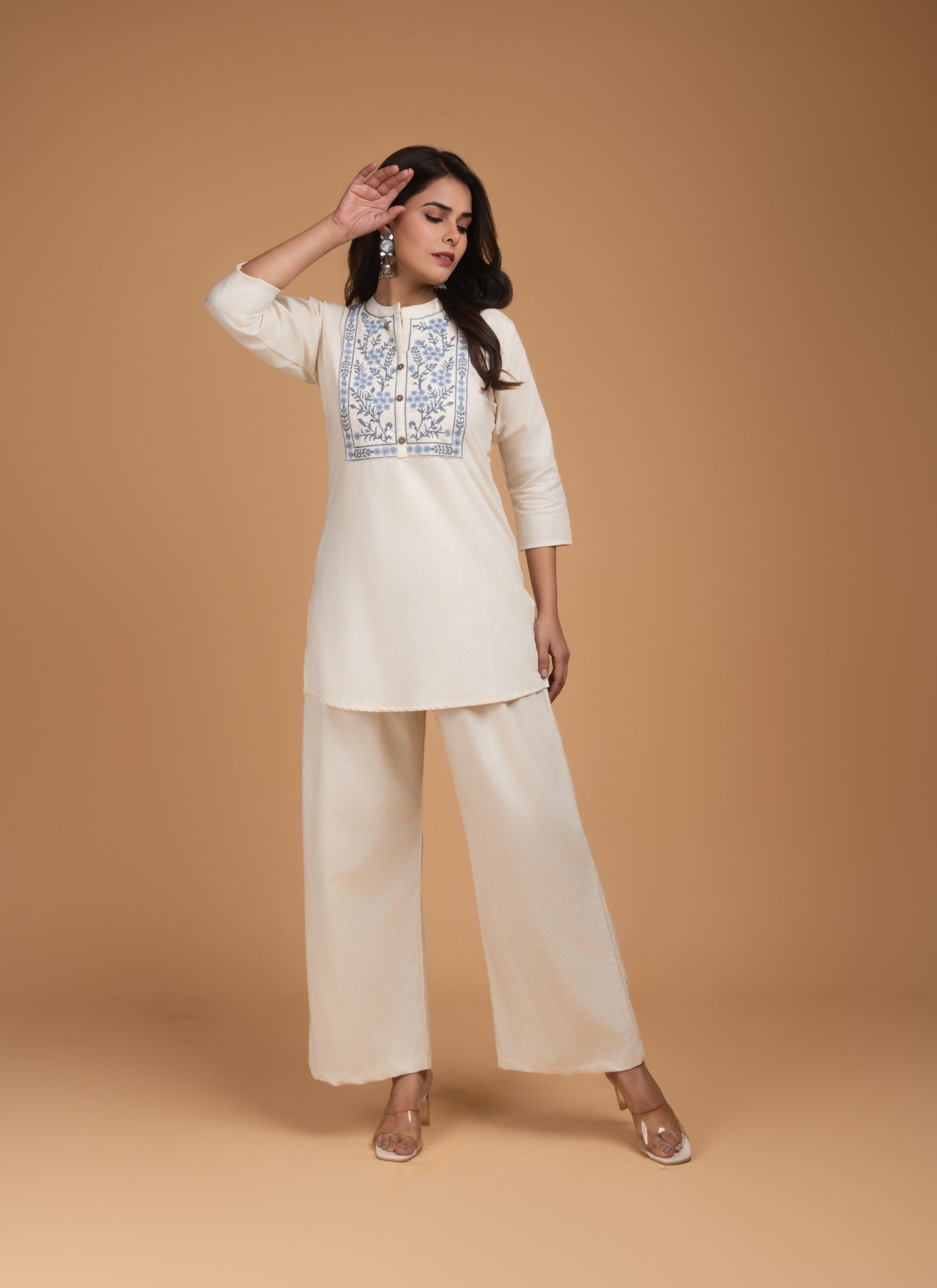 Ivory Grace Embroidered Co-ord Set