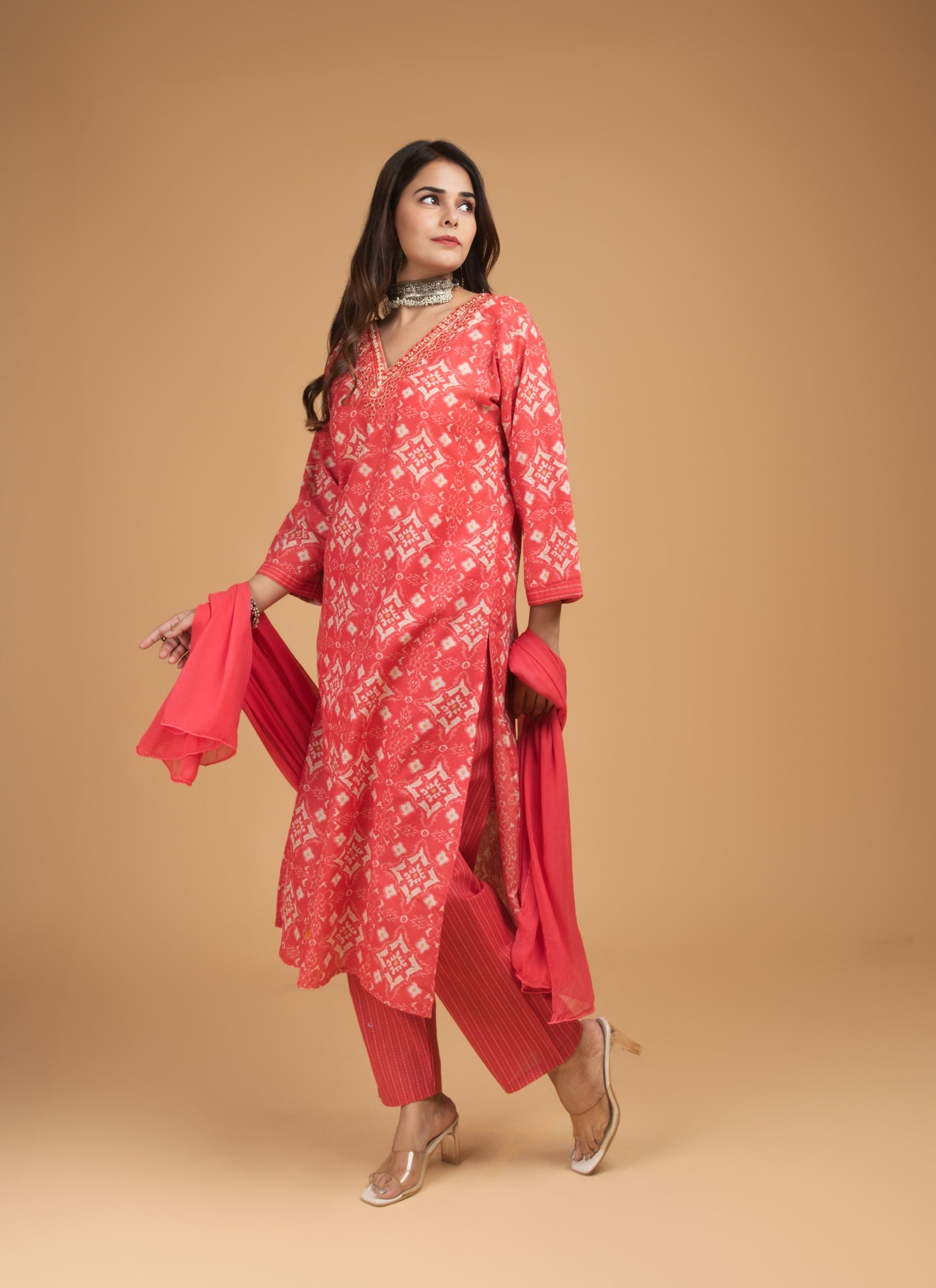 Coral Mirage Kurta Set