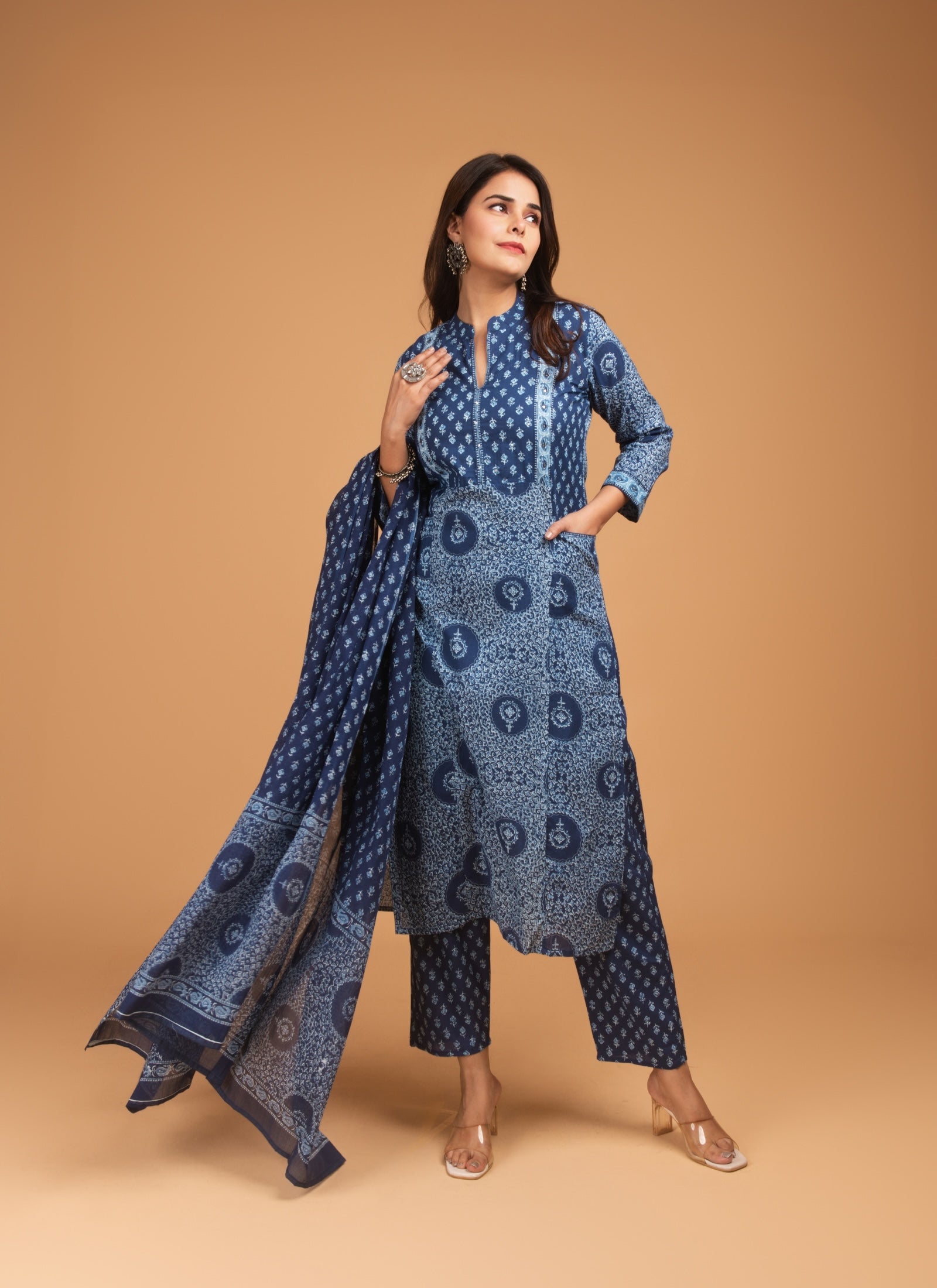 Indigo Dreams Block Print Suit Set