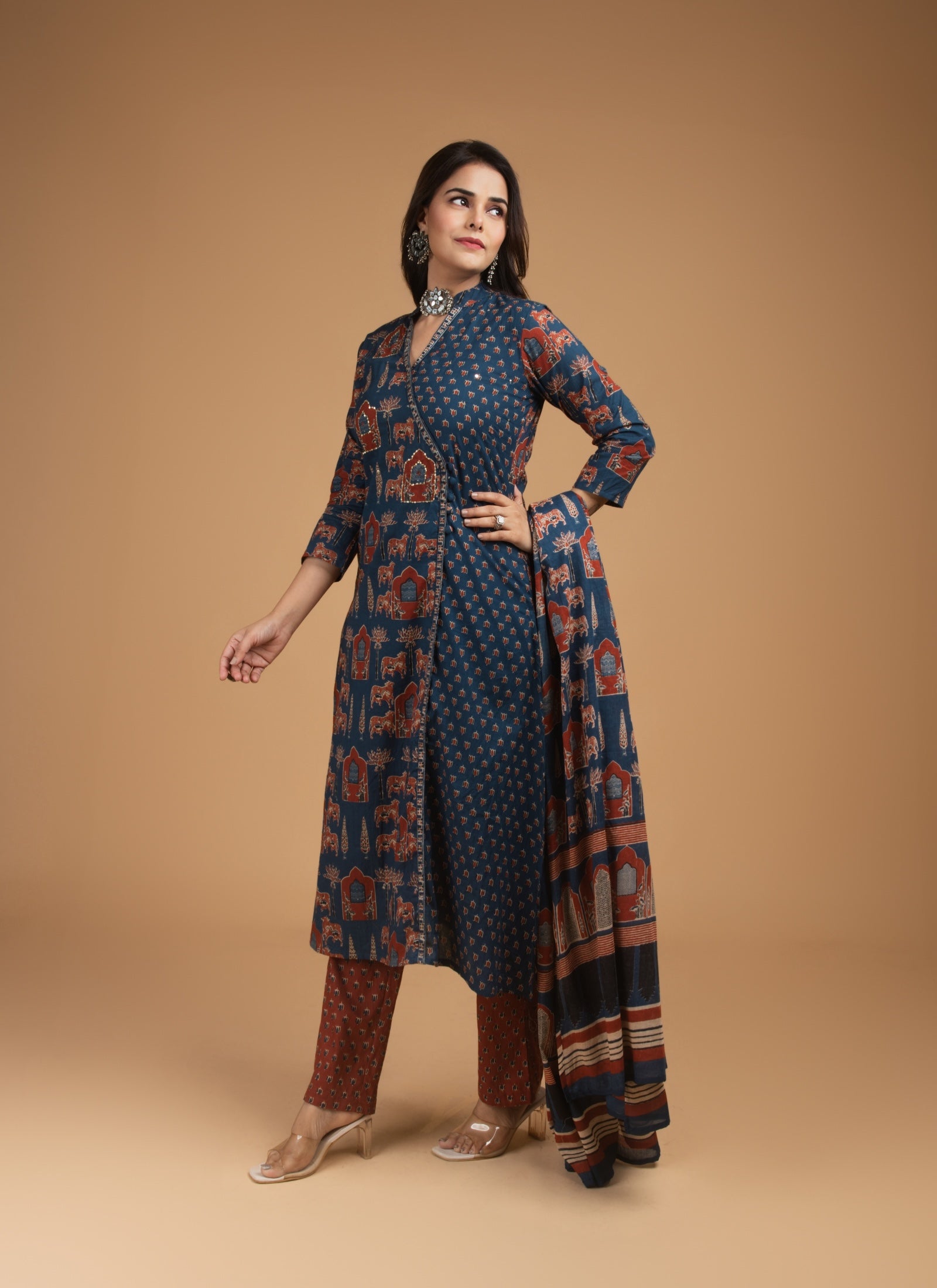 Indigo Caravan 3-Piece Anarkali Set