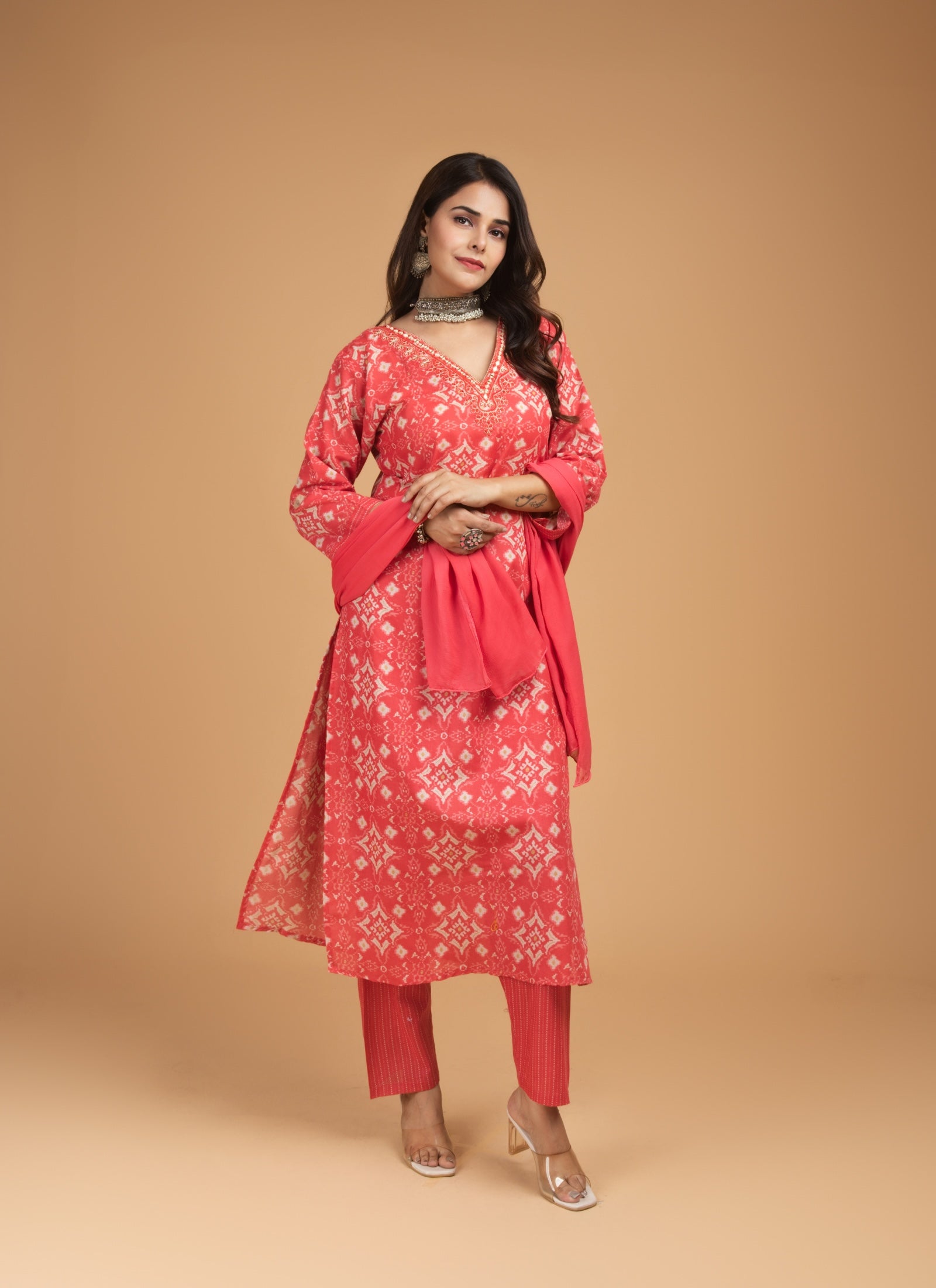 Coral Mirage Kurta Set