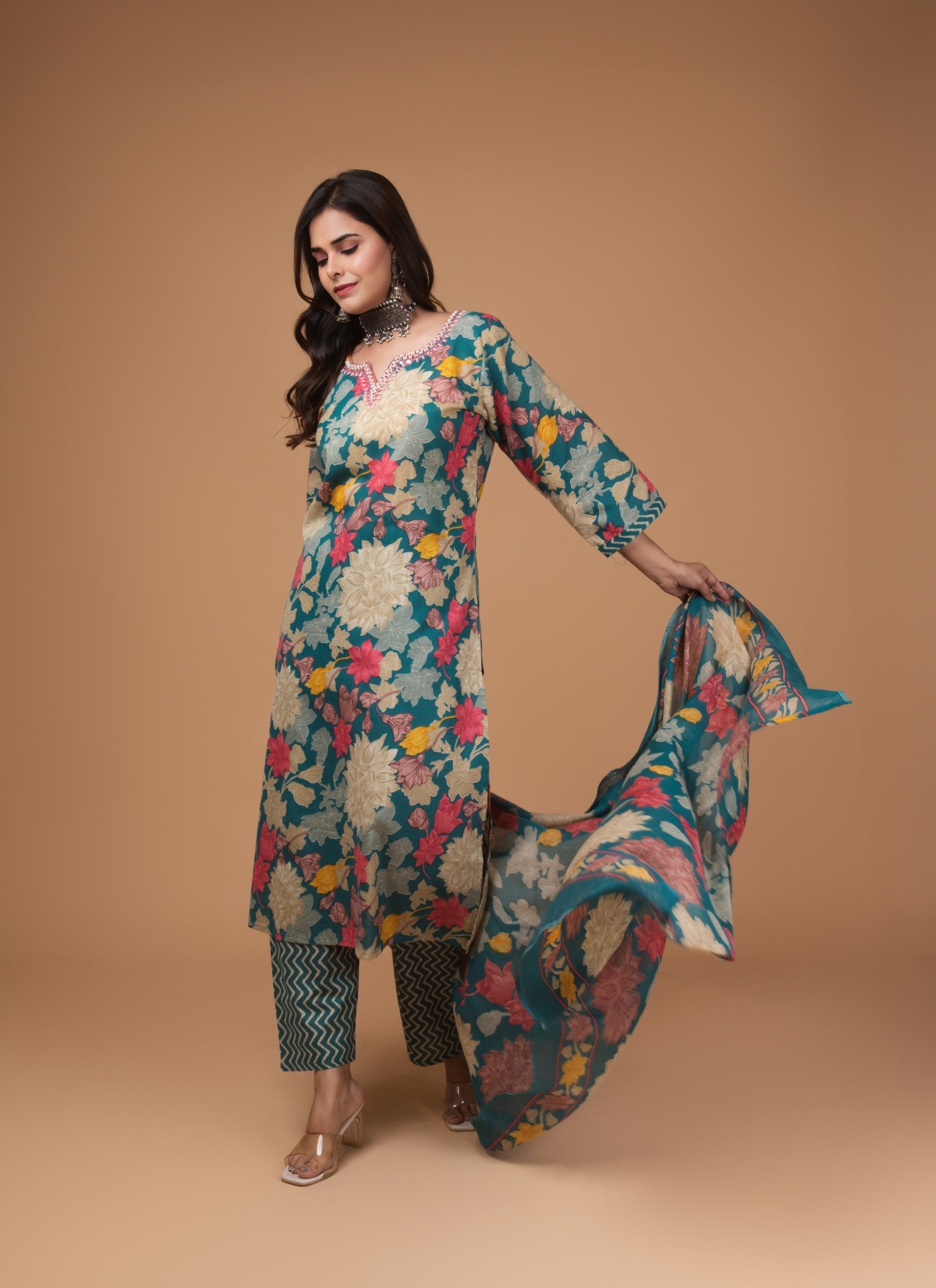 Teal Bloom 3-Piece Set