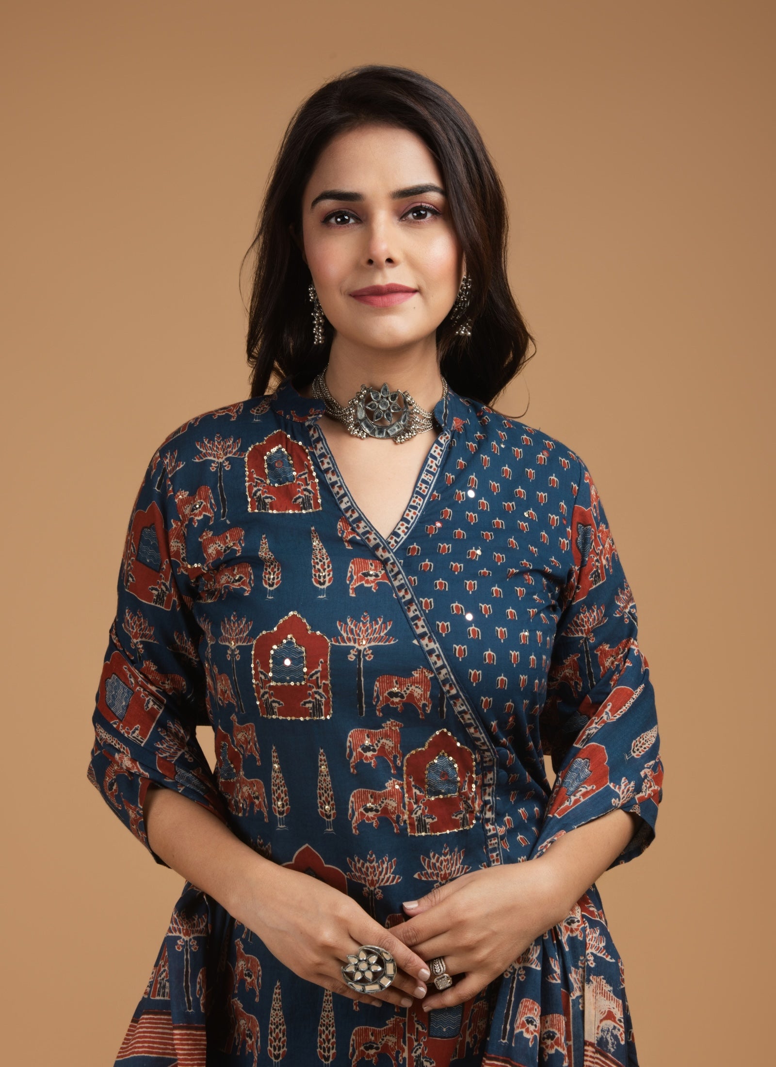 Indigo Caravan 3-Piece Anarkali Set