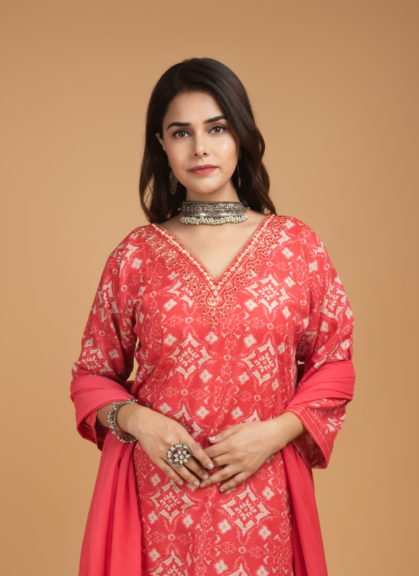 Coral Mirage Kurta Set