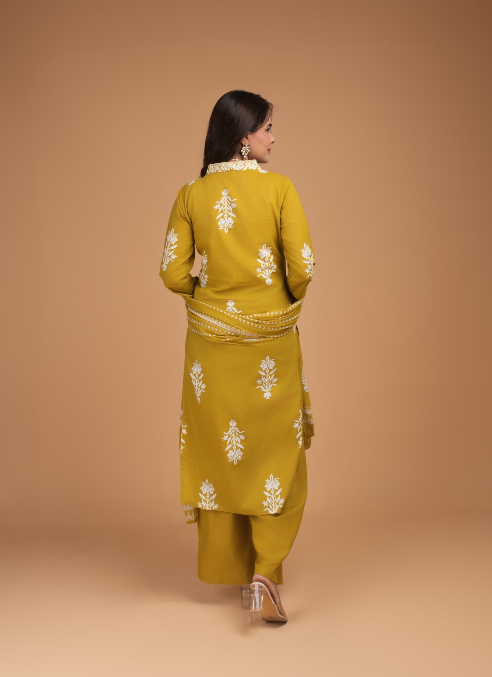 Mustard Blossom Embroidered Set