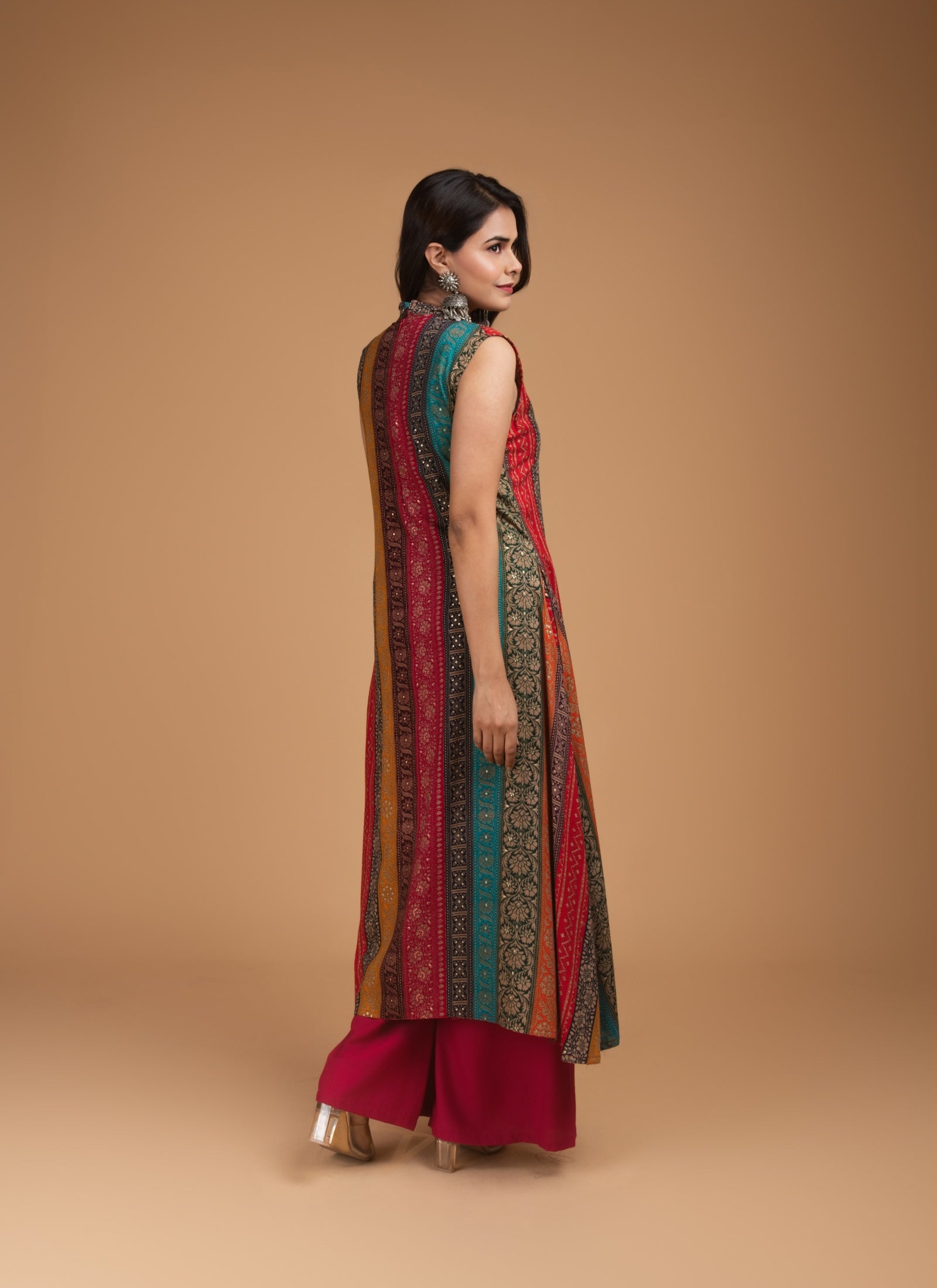 Rajasthani Stripes Sleeveless Set