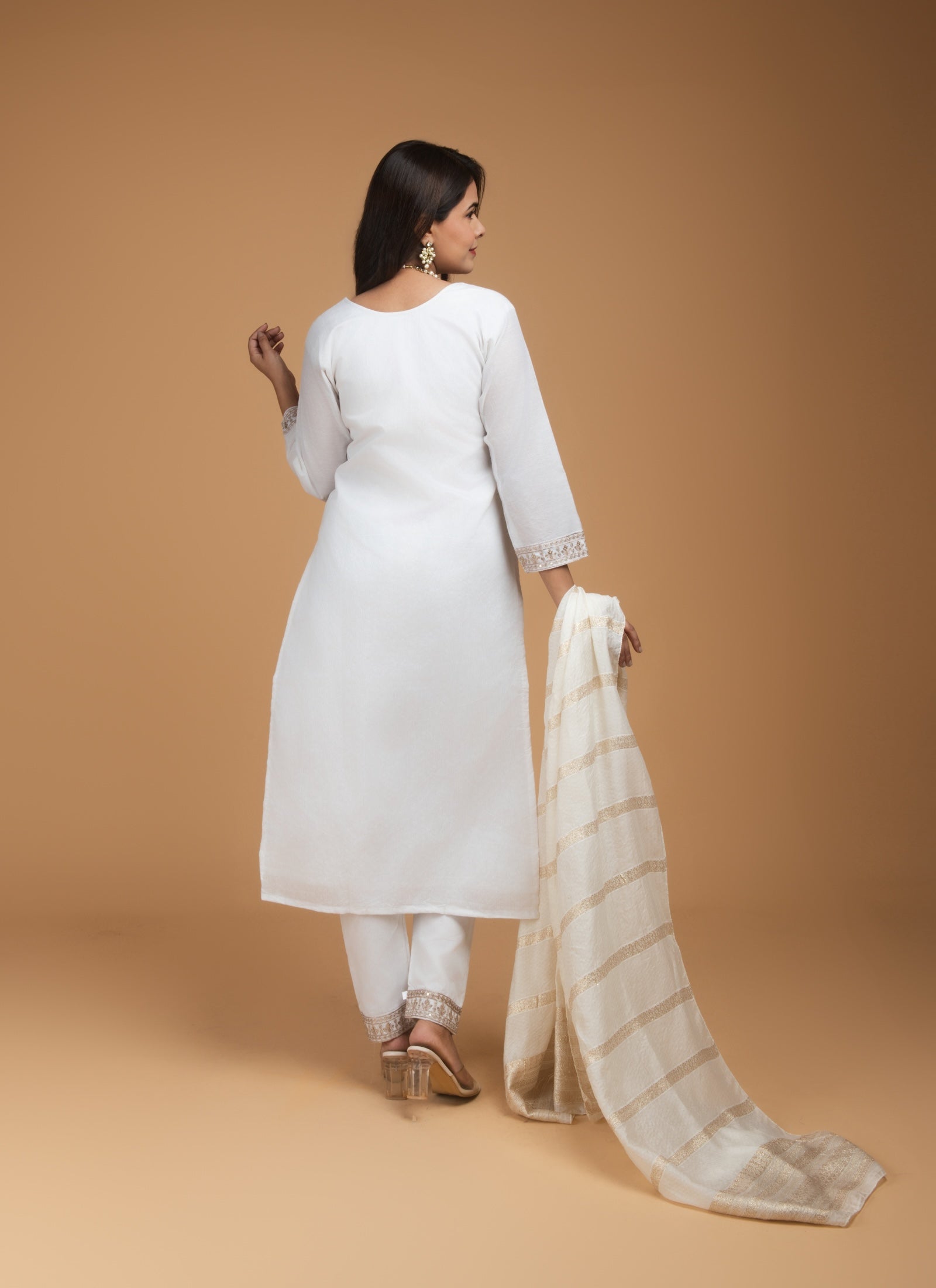 Ivory Elegance Embroidered Set