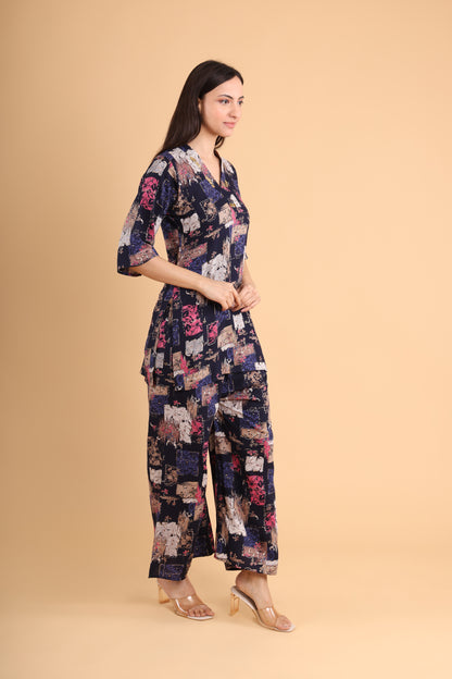 Black Bloom Co-Ord Set