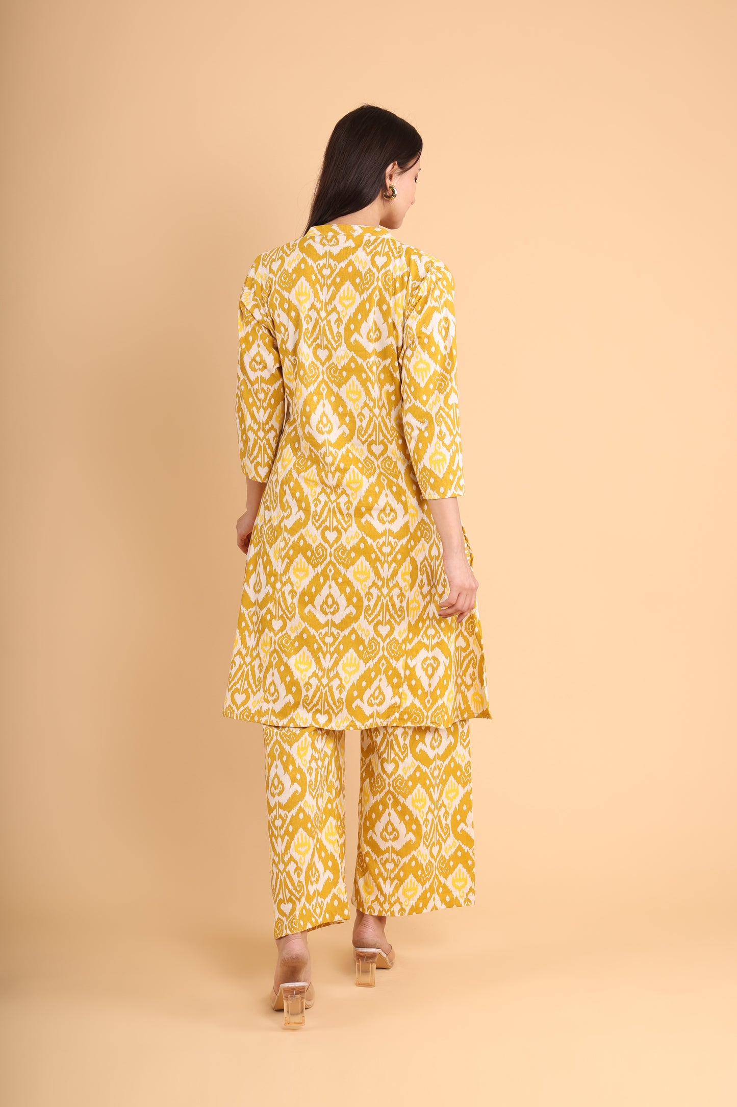 Mustard Yellow Ikat Printed Co-Ord Set