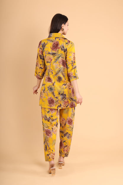 Mustard Bloom Printed Co-Ord Set