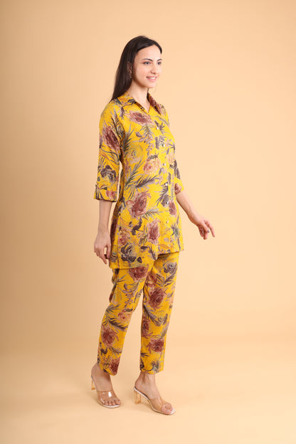 Mustard Bloom Printed Co-Ord Set