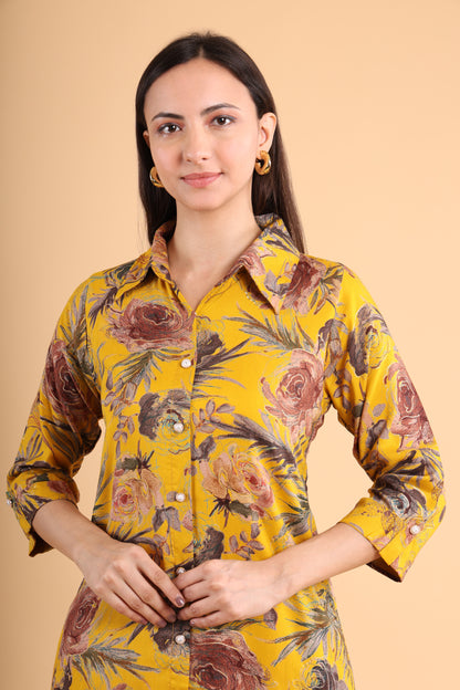 Mustard Bloom Printed Co-Ord Set