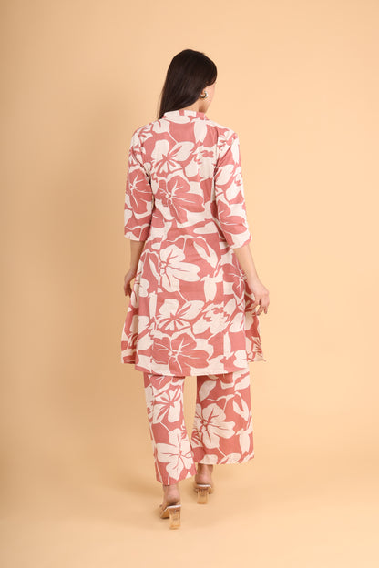 Chic Rust Floral Co-Ord Set