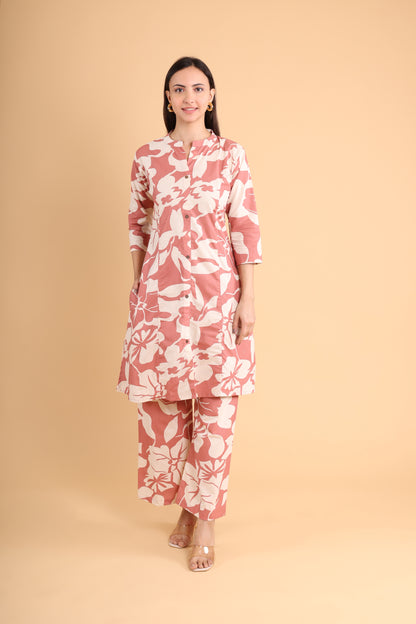 Chic Rust Floral Co-Ord Set