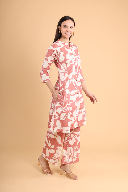 Chic Rust Floral Co-Ord Set