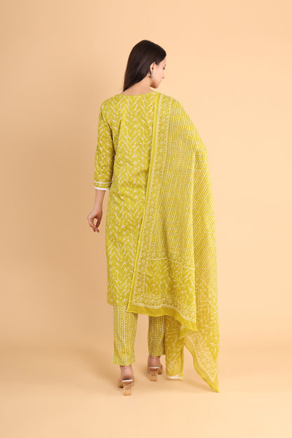 Elegant Mustard Yellow Kurti Set with Dupatta