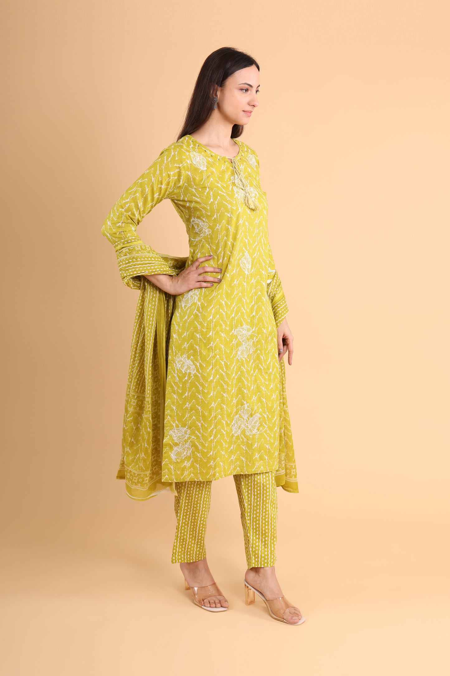 Elegant Mustard Yellow Kurti Set with Dupatta