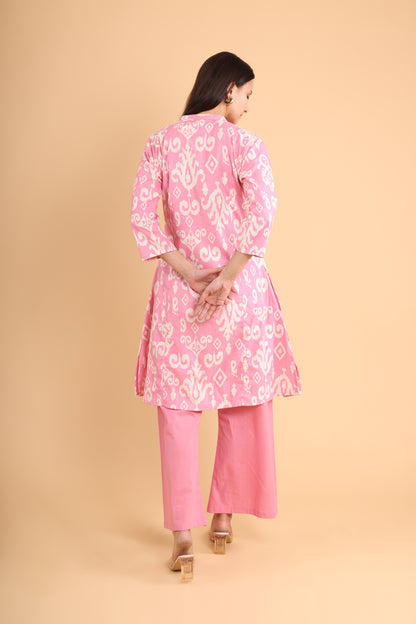 Pink Ikat Print Co-ord Set